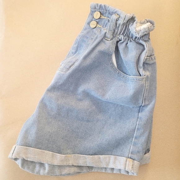 Amazon Cinch Waist Cuffed Denim Mom Shorts Size XS - Picture 4 of 11